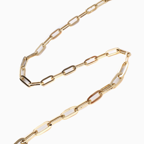 18金 ペーパークリップ スクエアカット アズキ ネックレス 45cm  4550-MS21