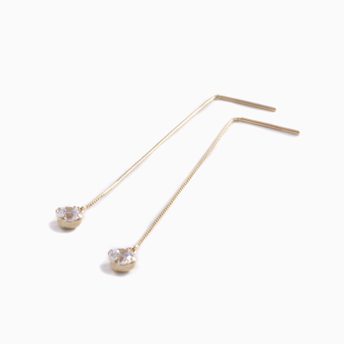 日本製 10金 K10 アメリカンピアス キュービックジルコニア　4634-UK21