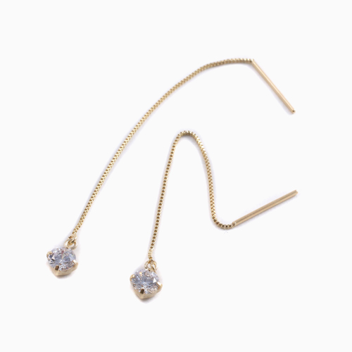 日本製 10金 K10 アメリカンピアス キュービックジルコニア　4634-UK21