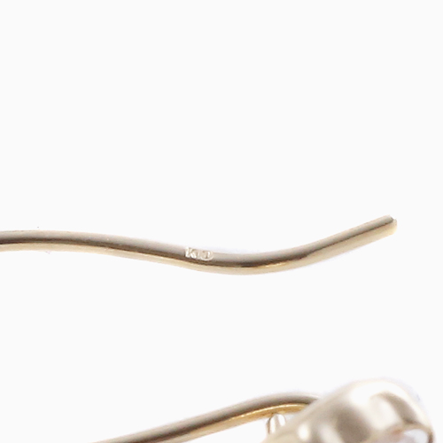 日本製 10金 K10 フック式ピアス キュービックジルコニア　4635-UK21