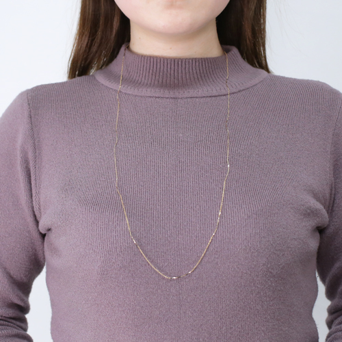 18金 ゴールド ネックレス ロング 80cm 3g アズキチェーン  4688-JK22