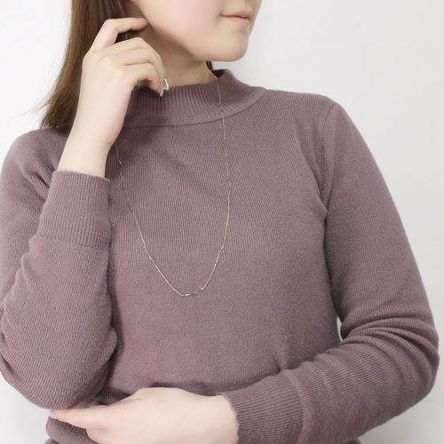 18金 ゴールド ネックレス ロング 80cm 3g アズキチェーン  4688-JK22