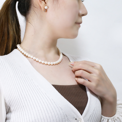 あこやパール ネックレス＆イヤリング セット 真珠宝石鑑別所付き 4731-FS22