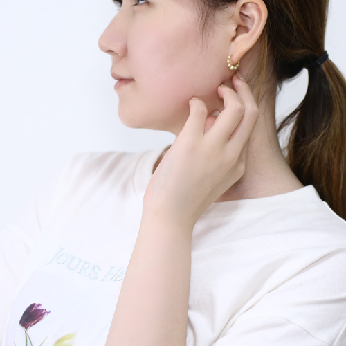 18金 フープピアス ミラーボール シャダン式  4745-UK22