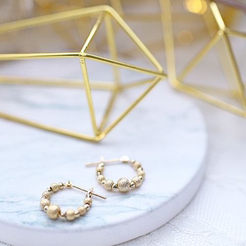 メレダイヤ デザインピアス K18 【中古】（メレダイヤ デザインピアス  