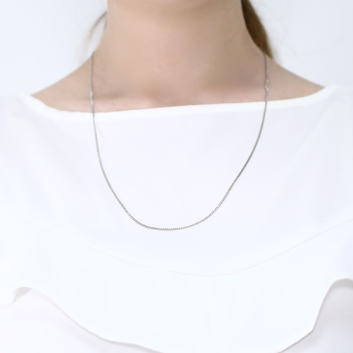 プラチナ850 Pt850 2面カット喜平 ネックレス 60cm 4754-NM22