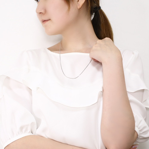 プラチナ850 Pt850 2面カット喜平 ネックレス 60cm 4754-NM22