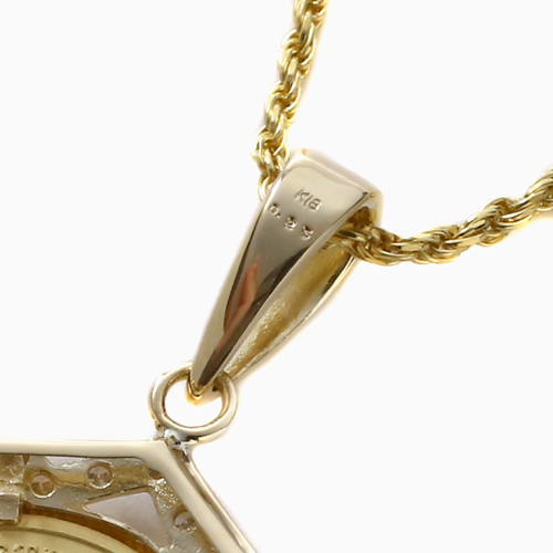 純金 K24 ダイヤモンド 0.25ct 虎 コイン ペンダント 1/10オンス  4755-HG22