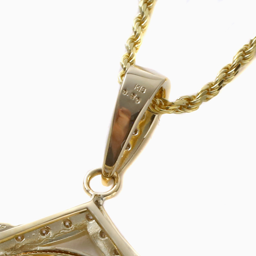 純金 K24 ダイヤモンド 0.2ct メイプルリーフ コイン ペンダント 1/10オンス 4756-HG22