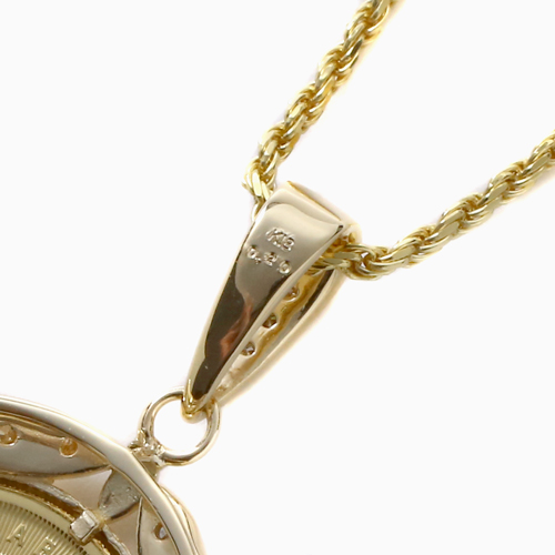 純金 K24 ダイヤモンド 0.2ct メイプルリーフ コイン ペンダント 1/10オンス 4759-HG22