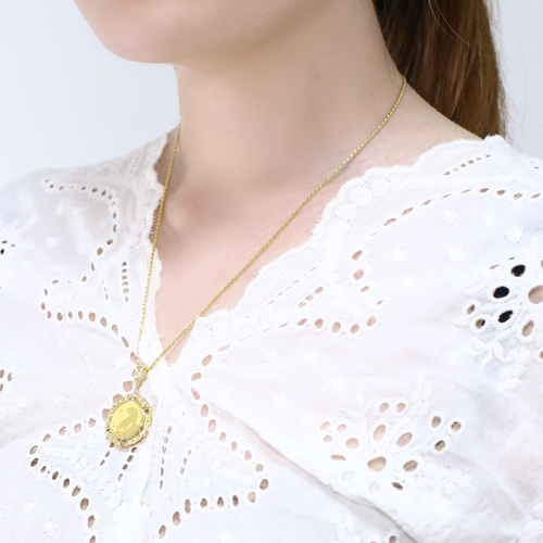 純金 K24 ダイヤモンド 0.2ct 虎 コイン ペンダント 1/10オンス  4760-HG22