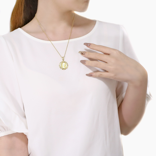 K24 18金 メイプルリーフ 1/10 コイン ペンダント 3.1g デザイン枠 4779-HG22