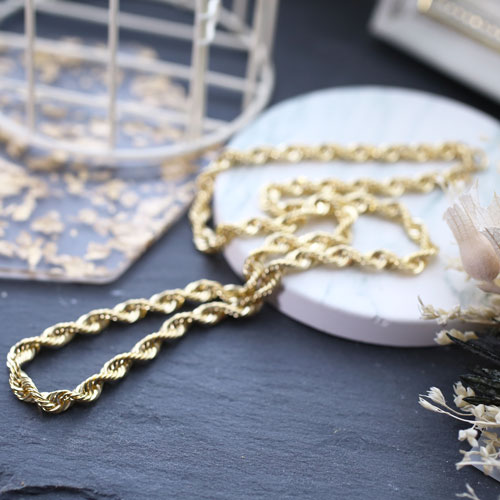 新品】18金パイプロープネックレス幅2.0mm長さ55cm品質証明書付 K18  