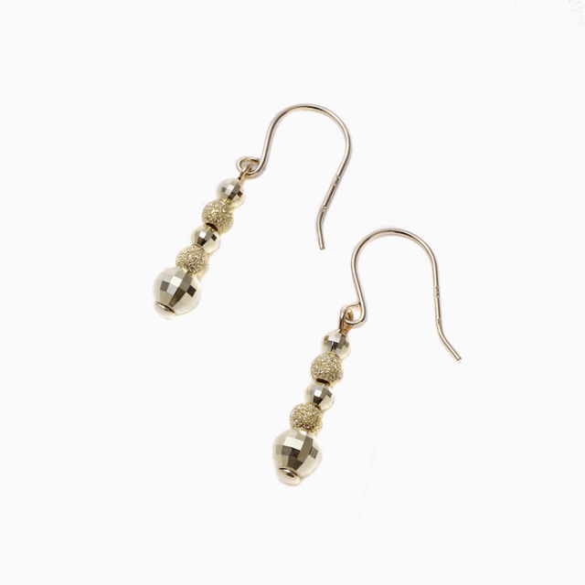 K18/K10 キラキラ ミラーボール ピアス  4800-UK23