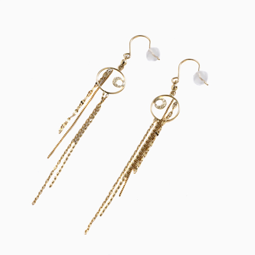 18金 K18 ピアス ペダル＆アズキ フック式 4805-UK23
