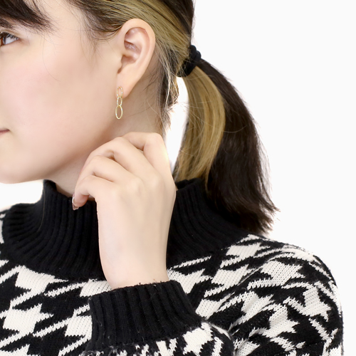 18金 K18 ピアス ペーパクリップタイプ スタッド式 4806-UK23