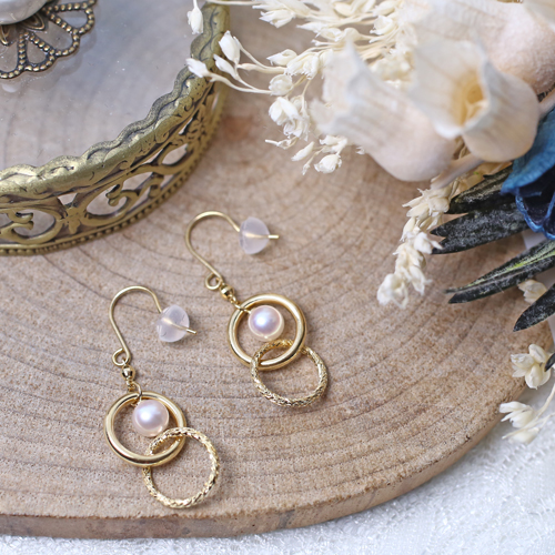 送料無料・消費税込】18金/K18YG/イエローゴールド ピアス ダブル  