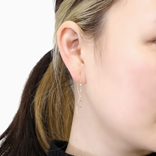 10金 K10 ピアス ペダル＆アズキ アメリカンピアス 4813-UK23
