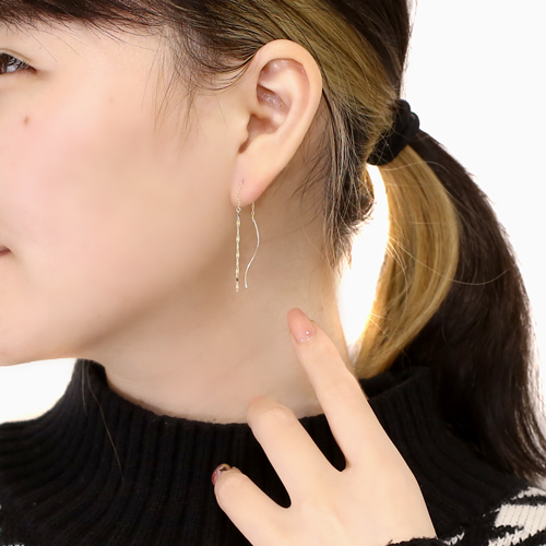 10金 K10 ピアス ペダル＆アズキ アメリカンピアス 4813-UK23