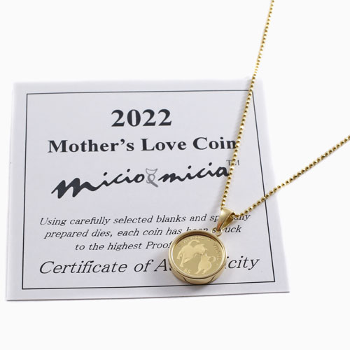 純金 1/30 ミーチョとミーチャ＆エリザベス二世 コインペンダント 18金 両面ガラス付　4838-MS23