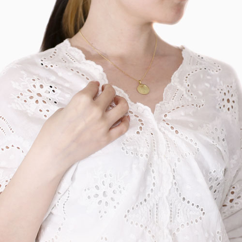 送料無料】【スペイン製】18金/K18/750 ペンダント/ネックレス マリア  