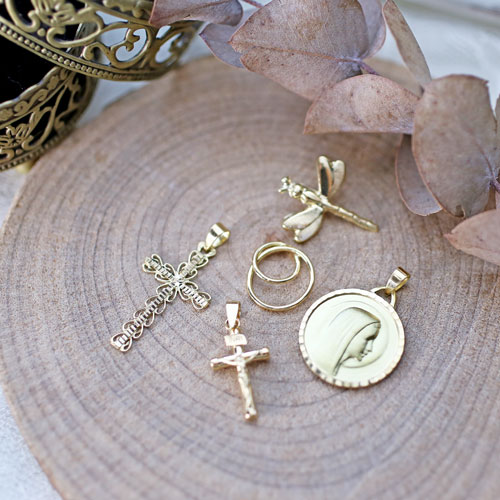 送料無料】【スペイン製】18金/K18/750 ペンダント/ネックレス マリア  