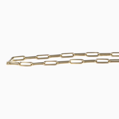 イタリア製 18金 ペーパー クリップ 45cm ネックレス（スクエア・カット アズキ）　4880-GC23