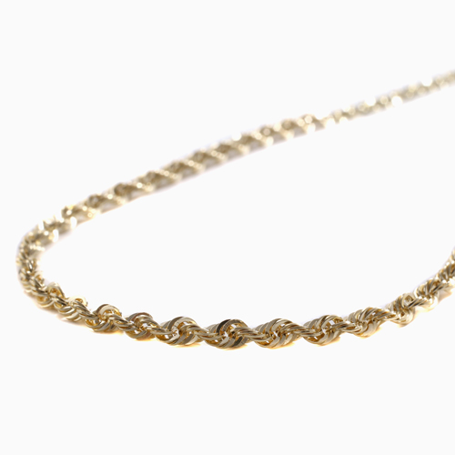 イタリア製 18金 パイプロープチェーン カット入り 42cm 5g 4884-GC23