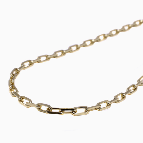 日本製 18金 スクエアカットアズキ ネックレス 50cm 20g 4953-NM23