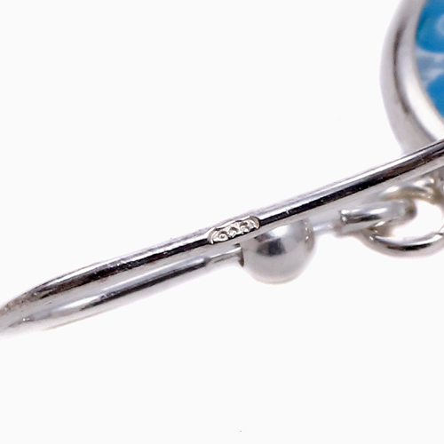 【クリックポスト便】イタリア製 ミレフィオリ ピアス 14mm SV925 4969-GO23