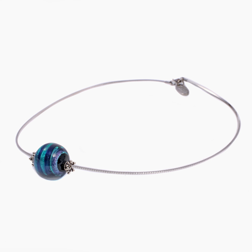 イタリア製 AVE CAPRICE オメガ ネックレス ブルー 4973-AV23