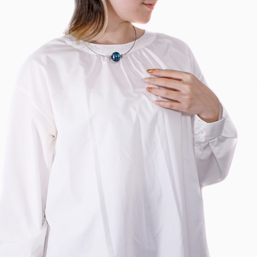 イタリア製 AVE CAPRICE オメガ ネックレス ブルー 4973-AV23