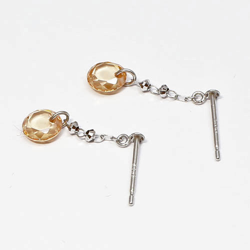 10金 ホワイトゴールド ピアス キュービックジルコニア K10WG キャッチ式　5001-WG15