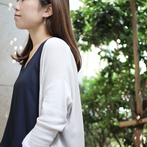 10金 ホワイトゴールド ピアス ブルートパーズ K10WG フック式　5007-WG15