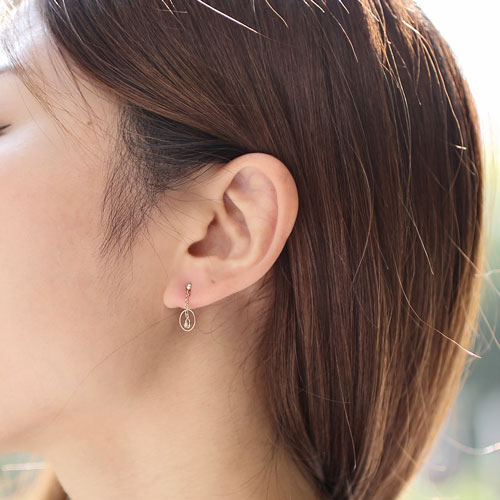 10金 ピアス ダイヤモンド 0.01ct K10YG キャッチ式　5008-YG15