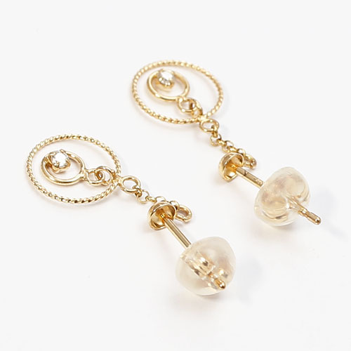 10金 ピアス ダイヤモンド 0.01ct K10YG キャッチ式　5008-YG15