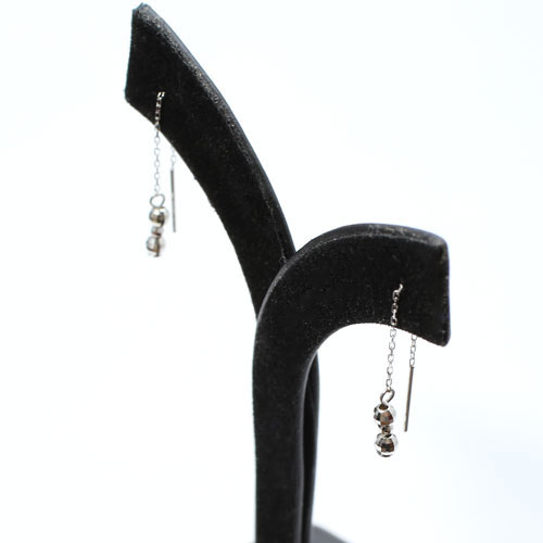 10金 ホワイトゴールド ミラーボール 2WAY 小豆 チェーン K10WG アメリカンタイプ　5009-WG15