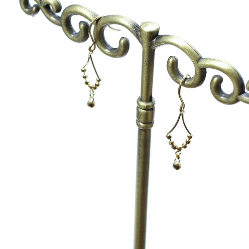 18金 ピアス ミラクルカット ミラーボール K18YG フック式　5010-YG15