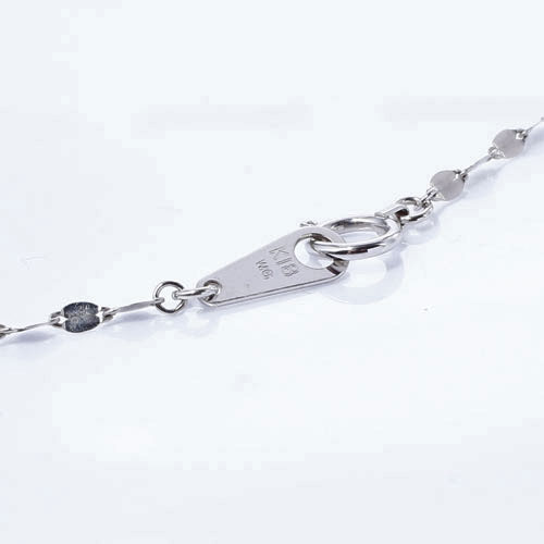 18金 ホワイトゴールド きらきら サークル ペダル チェーン ネックレス 80cm　5019-WG15