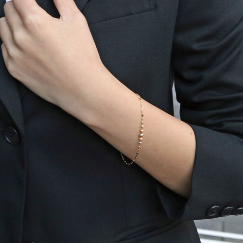 K18 18金 YG 味わい深い イエローゴールド ブレスレット パール(真珠  