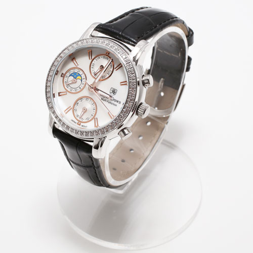 腕時計 ブラック 牛革 ベルト ジュエリー ウォッチ　5036-WL15