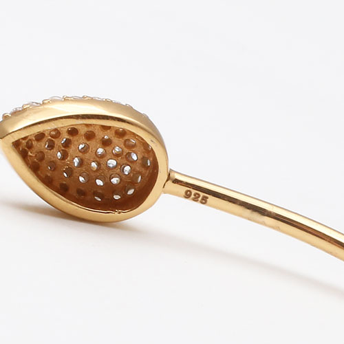 未使用品シルバー925バングル ブレスレットT字形キュービックジルコニアCZ LARA Christie バングル ブレスレット メンズ シルバー シルバー