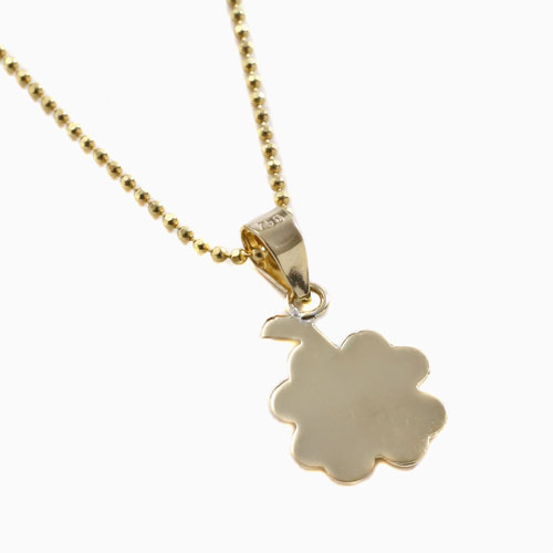 送料無料】【スペイン製】18金/K18/750 ペンダント クローバー/四葉  