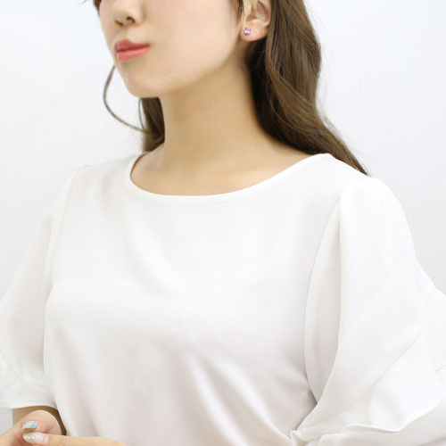 10金 K10 K10PG イヤリング アメジスト ジルコニア リバーシブル　5157-EG16