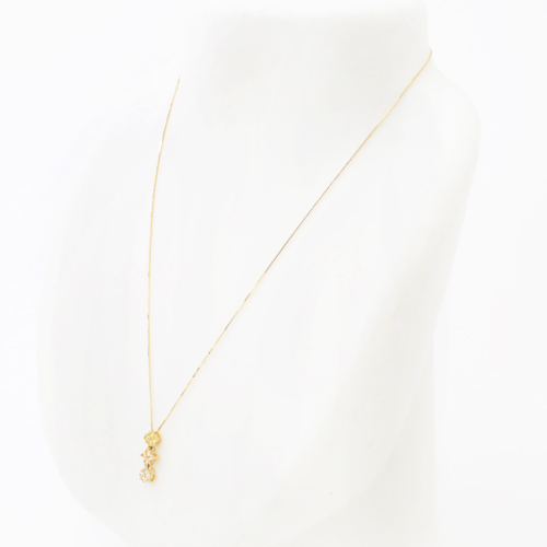 18金 天然石 サファイア  ペンダント スリーストーン ハート 2way　5164-PG16