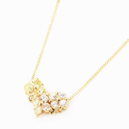 18金 天然石 サファイア  ペンダント スリーストーン ハート 2way　5164-PG16