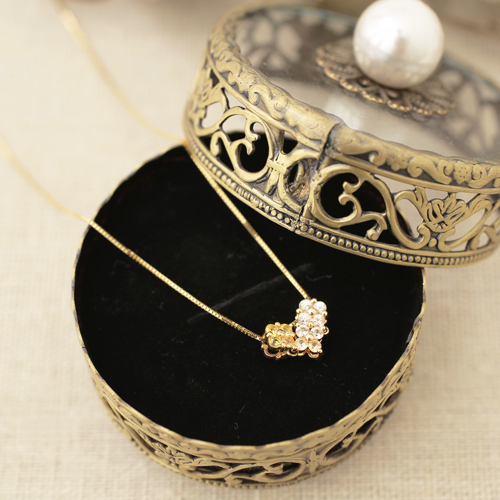 18金 天然石 サファイア  ペンダント スリーストーン ハート 2way　5164-PG16