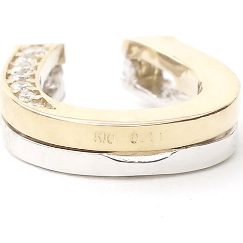 日本製 10金 YG＆WG 馬蹄 ペンダントジャケット ダイヤモンド 0.11ct 5168-PG16