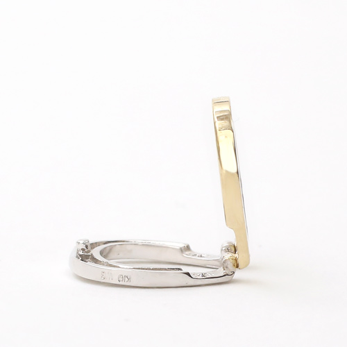日本製 10金 YG＆WG 馬蹄 ペンダントジャケット ダイヤモンド 0.11ct 5168-PG16