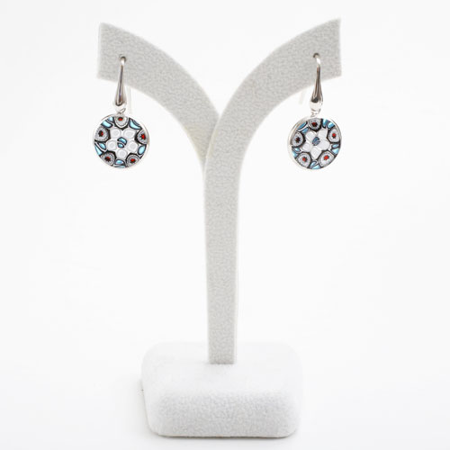 ベネチアンガラス SV925 ピアス ブルースカイ フック式 イタリア製　5209-BP16